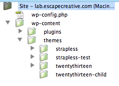 Child Theme directory location and naming convention.