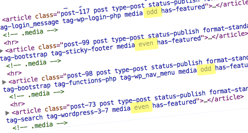 WordPress Odd & Even Post Class