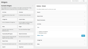 WordPress 3.8 Widgets Screen