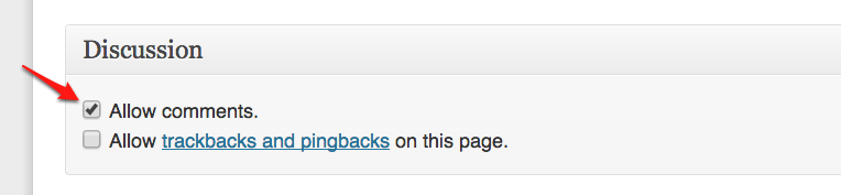 Allow comments on single post/page