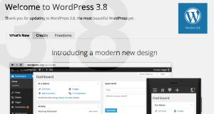 WordPress 3.8 Welcome Screen