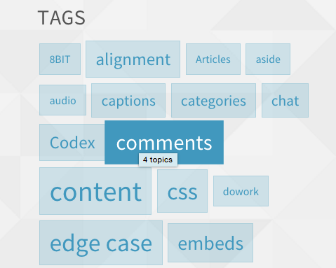 WordPress tag cloud css styles example