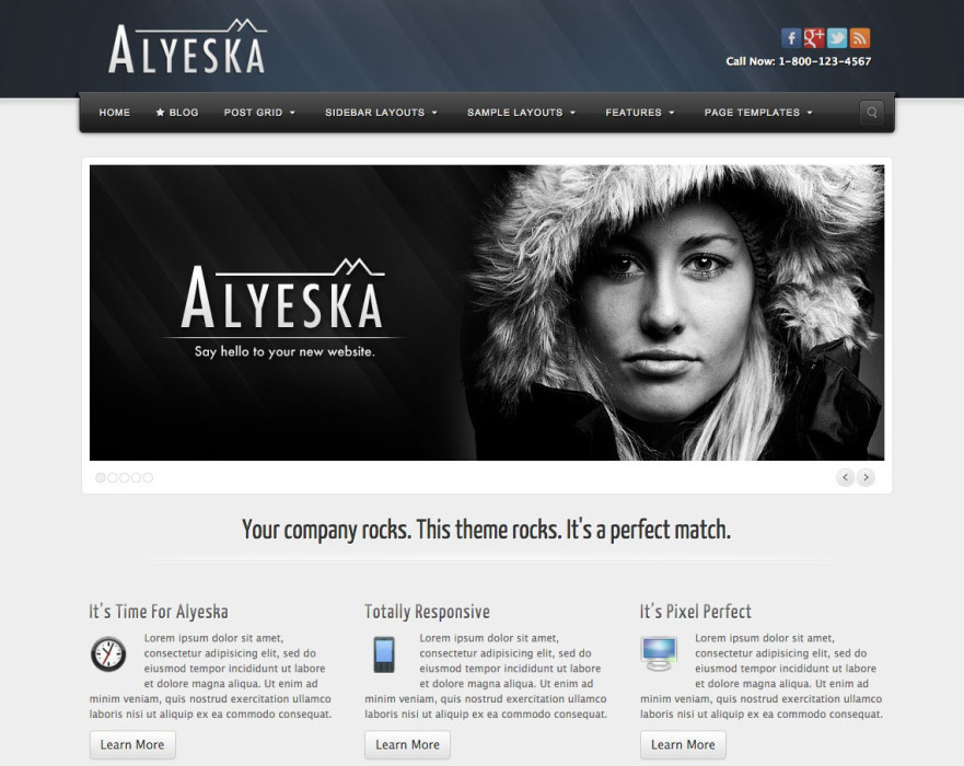 Alyeska WordPress Bootstrap Theme