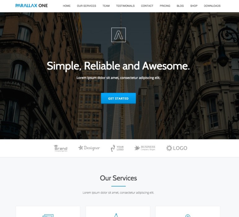 Parallax One Page WordPress Theme