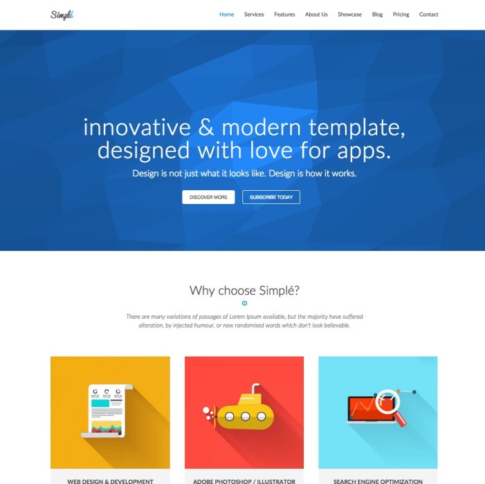 Simple One-Page WordPress Bootstrap Themes
