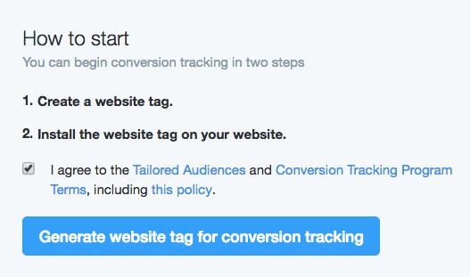 Getting started with Twitter website tag