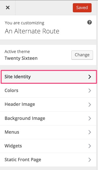 Site identity in WordPress customizer