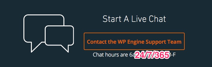 WP Engine Live Chat now 24/7/365