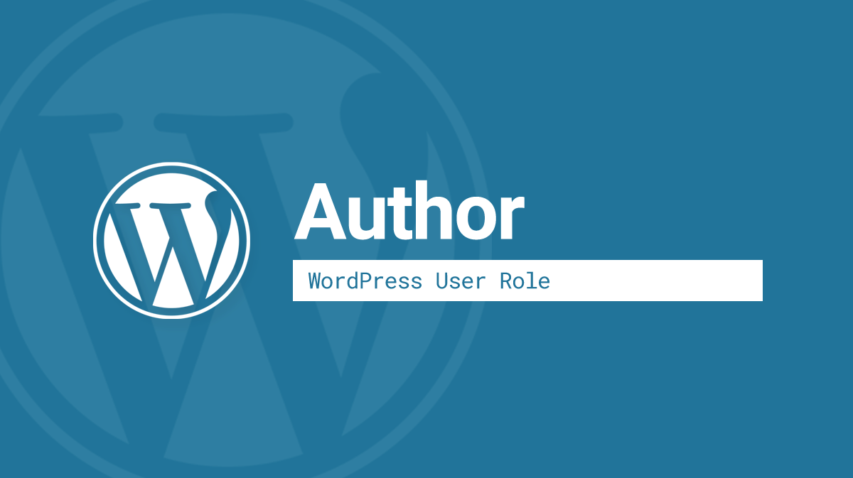 WordPress Author user role