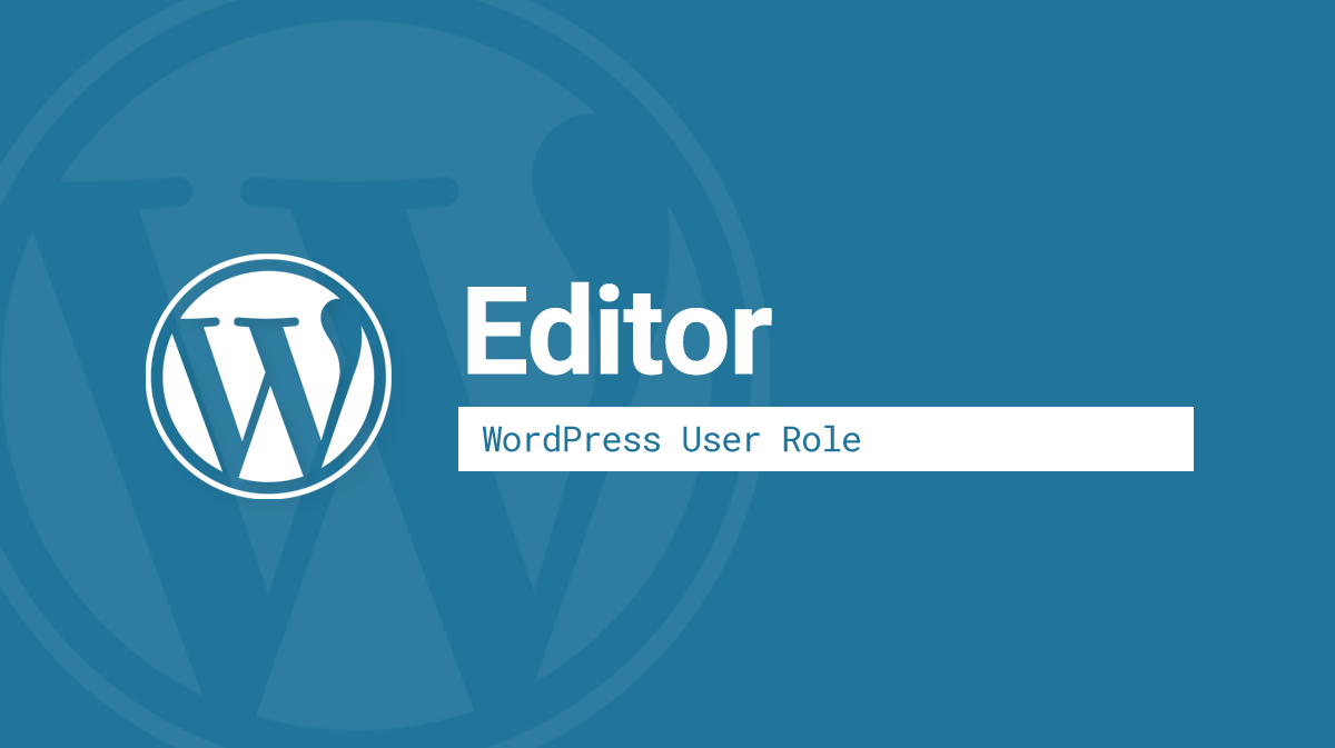 WordPress Editor user role