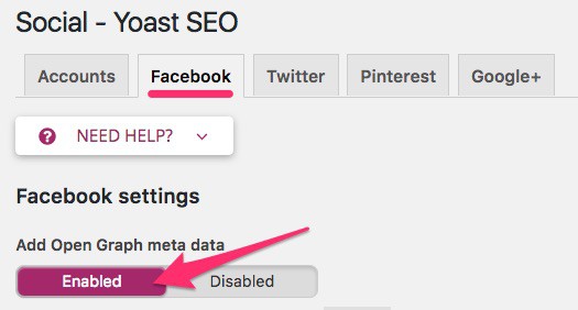 Yoast SEO, add Facebook Open Graph data