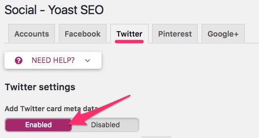 Yoast SEO, add Twitter Card data